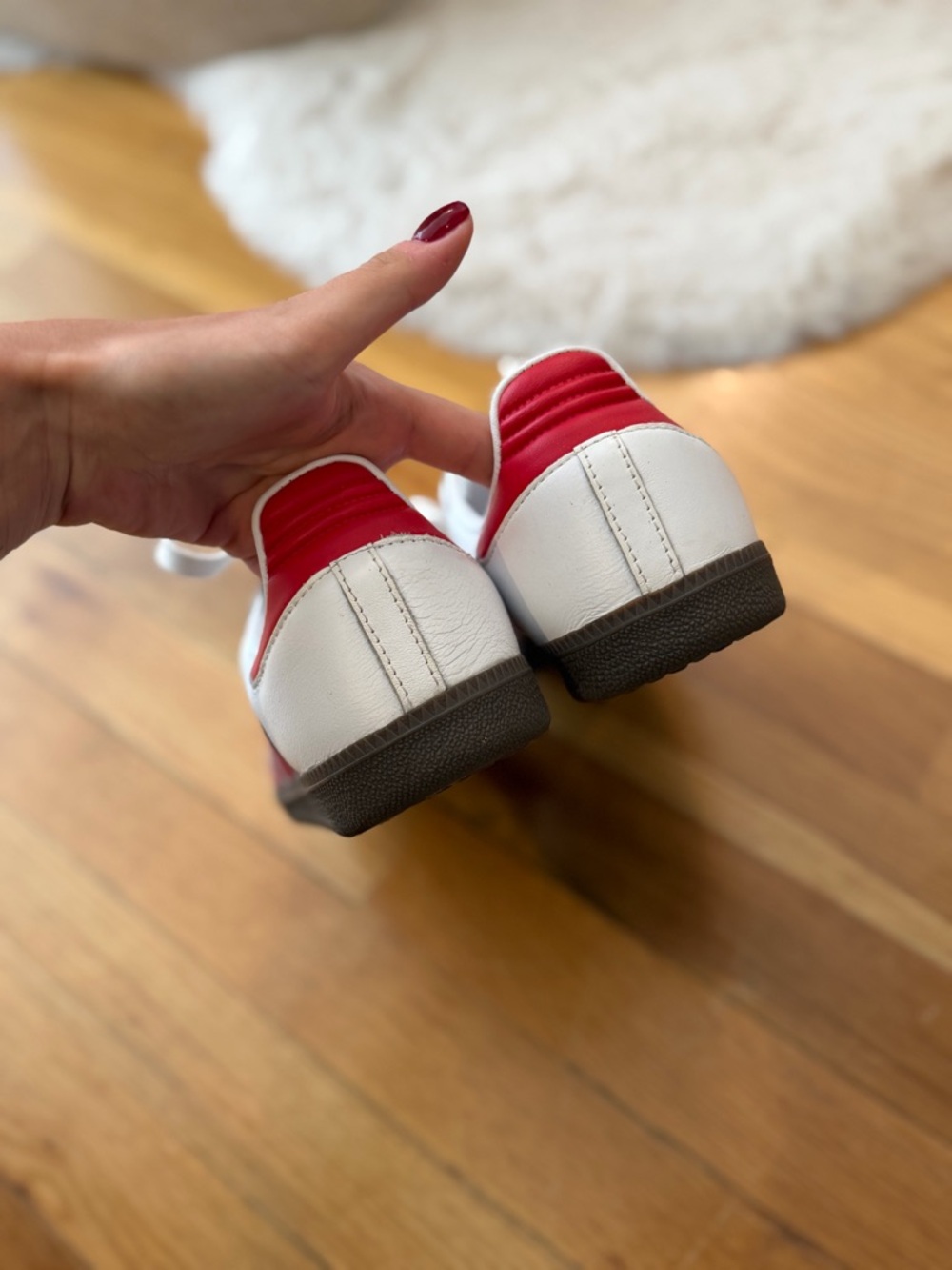 Adidas Samba Sneakers | White, Red, Gray, Gold - Picture 8 of 11